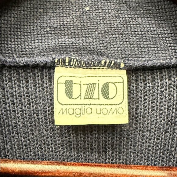 Maglia Uomo vintage  Men's Classic Blue Cardigan - Picture 2 of 4